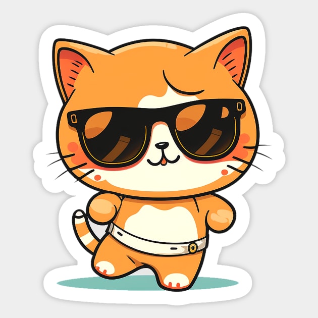 Cat wearing sunglasses Sticker by ramith-concept